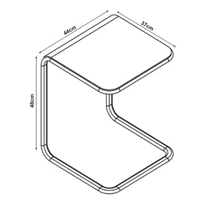 Masuta living Brosa 44x37x48 cm transparent/culoarea cromului [en.casa]