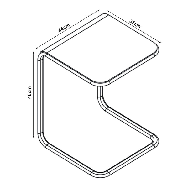 Masuta living Brosa 44x37x48 cm transparent/culoarea cromului [en.casa]