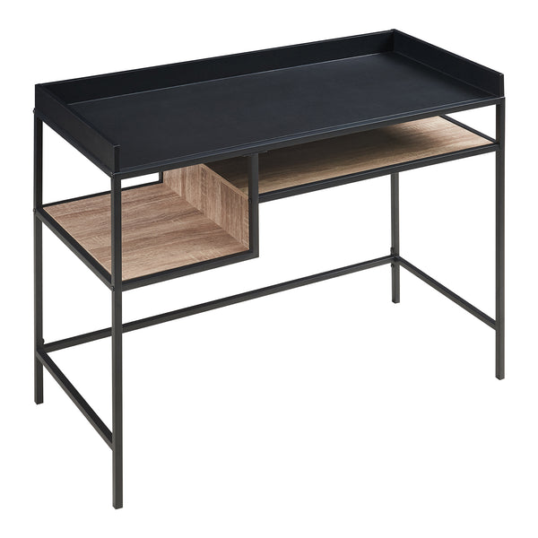 Birou Belana 100x43x82 cm negru/efect lemn stejar [en.casa]