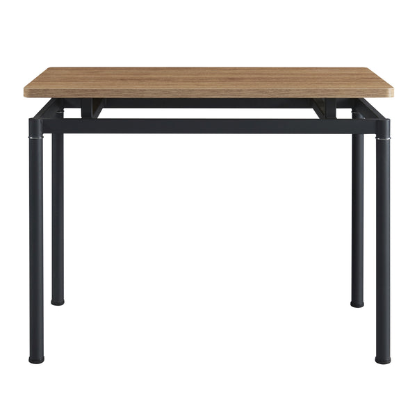Set masa si 4 scaune Hemnes 75x100x60 cm efect lemn stejar/gri inchis [en.casa]