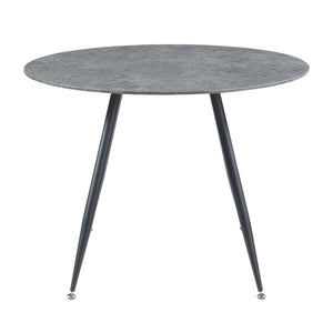 Set masa rotunda si 4 scaune Fitjar 75x100 cm efect beton/gri inchis [en.casa]