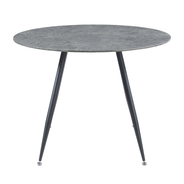 Set masa rotunda si 4 scaune Fitjar 75x100 cm efect beton/gri inchis [en.casa]