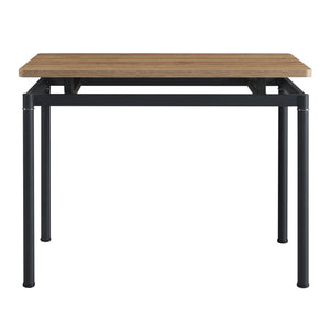 Set masa si 4 scaune Hemnes 75x100x60 cm efect lemn stejar/maro deschis [en.casa]