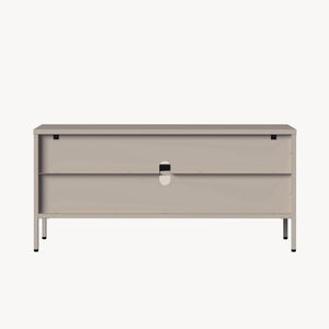 Vitrina cu 3 usi sticla Klippestad 118x35x55 cm gri cald [en.casa]