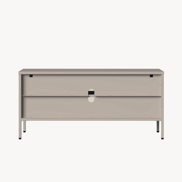 Vitrina cu 3 usi sticla Klippestad 118x35x55 cm gri cald [en.casa]