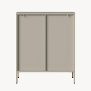 Vitrina cu 2 usi sticla Klippestad 95x80x35 cm camel [en.casa]