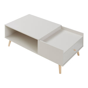 Masuta cafea Hallevil 44x106x59 cm alb [en.casa]