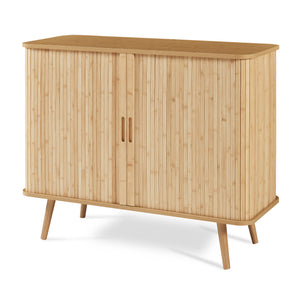 Comoda cu 2 usi glisante Nordkapp 100x40x80 cm bambus natur [en.casa]