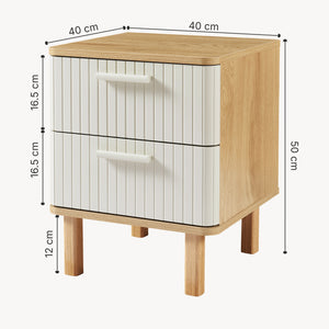 Noptiera Ferrersp 50x40x40 cm efect stejar/oatmeal [en.casa]