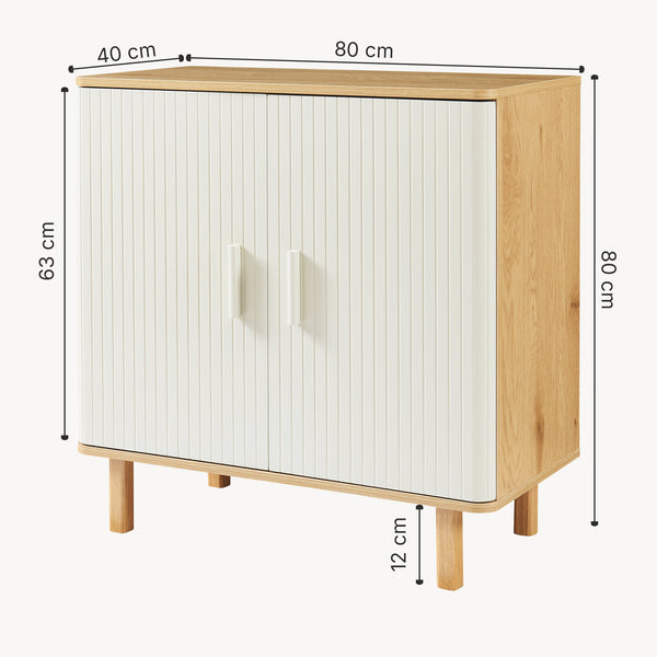 Comoda Ferrersp 80x80x40 cm efect stejar/oatmeal [en.casa]