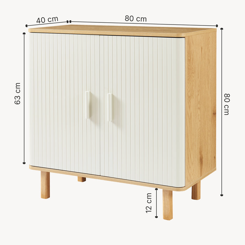 Schiță cotată Comoda Ferrersp 80x80x40 cm efect stejar/oatmeal [en.casa]