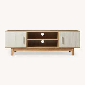Comoda TV cu 2 usi Ferrersp 140x40x45 cm efect stejar/oatmeal [en.casa]