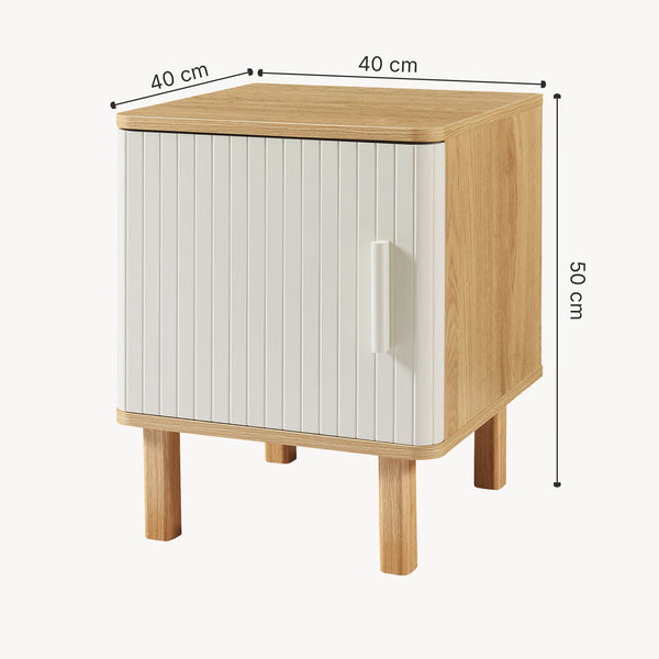 Noptiera cu maner pe dreapta Ferrersp 50x40x40 efect stejar/oatmeal/natur [en.casa]
