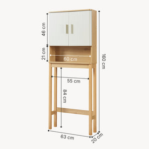 Dulap baie deasupra WC Ferrersp 160x63x20 cm efect stejar/oatmeal/natur [en.casa]