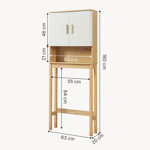 Dulap baie deasupra WC Ferrersp 160x63x20 cm efect stejar/oatmeal/natur [en.casa]