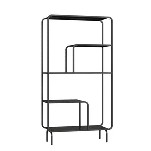 Raft carti Færder 145x76x33 cm negru [en.casa]