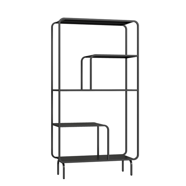 Raft carti Færder 145x76x33 cm negru [en.casa]