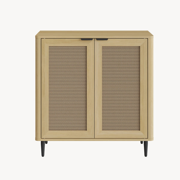 Comoda Lukhomso 83x80x40 cm efect stejar/efect ratan [en.casa]