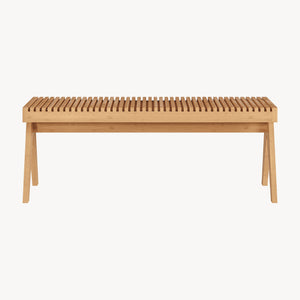Banca pantofi Lasdarvoo 120x35x45 cm bambus natur [en.casa]