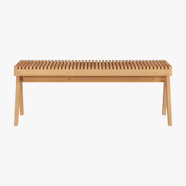 Banca pantofi Lasdarvoo 120x35x45 cm bambus natur [en.casa]