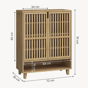 Dulap pantofi Sirgerg 91x72x35 cm bambus natur  [en.casa] 