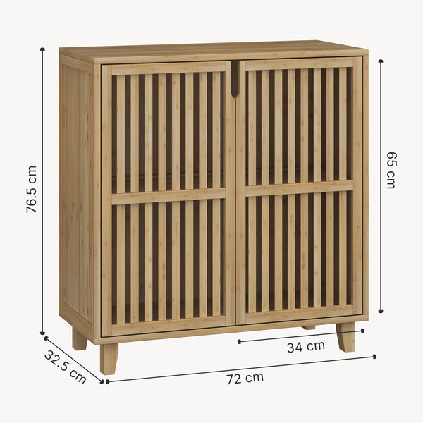 Dulap auxiliar Sirgerg 77x72x33 cm bambus natural [en.casa]