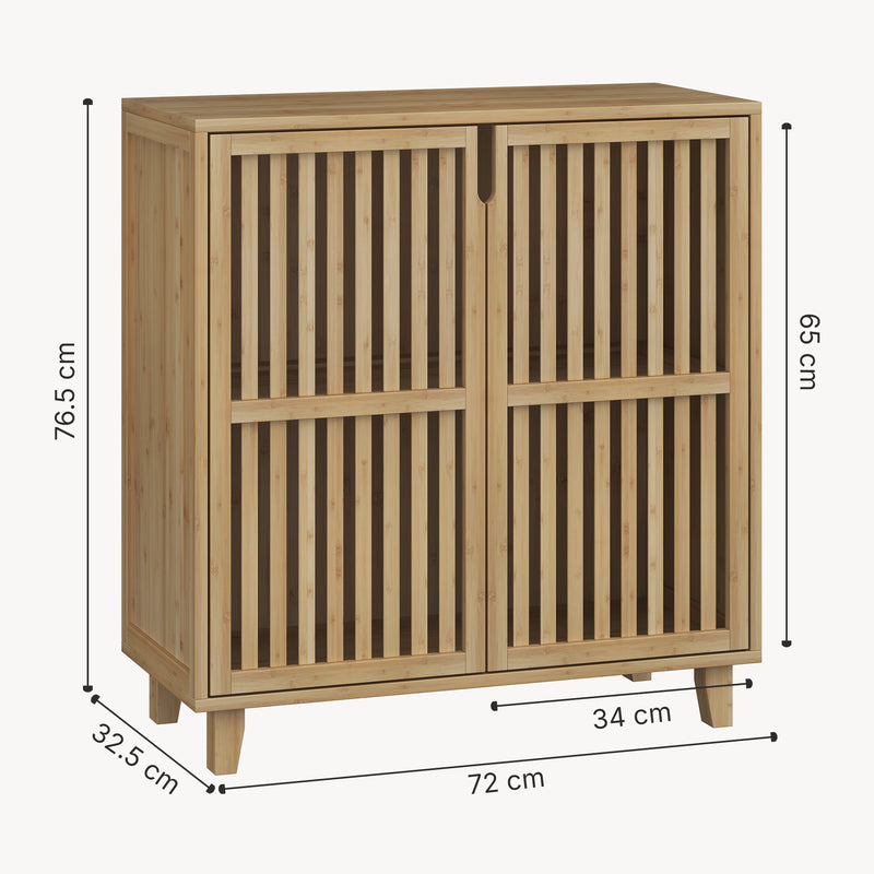 Schiță cotată Dulap auxiliar Sirgerg 77x72x33 cm bambus natural [en.casa]
