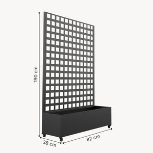 Perete despartitor Toma 190x82x38 cm otel galvanizat negru [casa.pro]