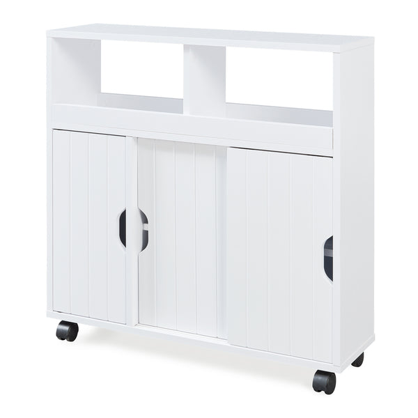 Dulap mobil pe 4 roti Fadeskimma 72x70x20 cm alb [en.casa]