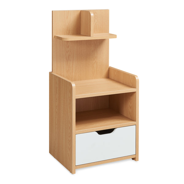 Noptiera Bordkak 75x35x30 cm efect stejar/alb [en.casa]