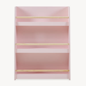Raft roz pentru carti copii cu 3 spatii depozitare Virer 78x60x18 cm [en.casa]