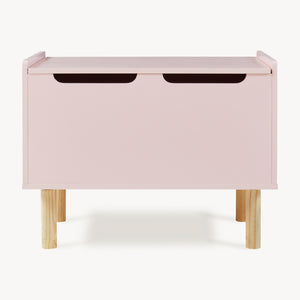 Lada roz cu capac pentru depozitarea jucariilor in camera copiilor Virer 60x40x44,5 cm roz/natur [en.casa]
