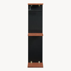 Suport de sine statator pentru hartie WC cu 3 rafturi Trond 77x18x18 cm negru/efect lemn nuc [en.casa]