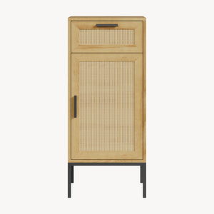 Dulap de baie Marhasa 92x40x30 cm aspect stejar/negru [en.casa]