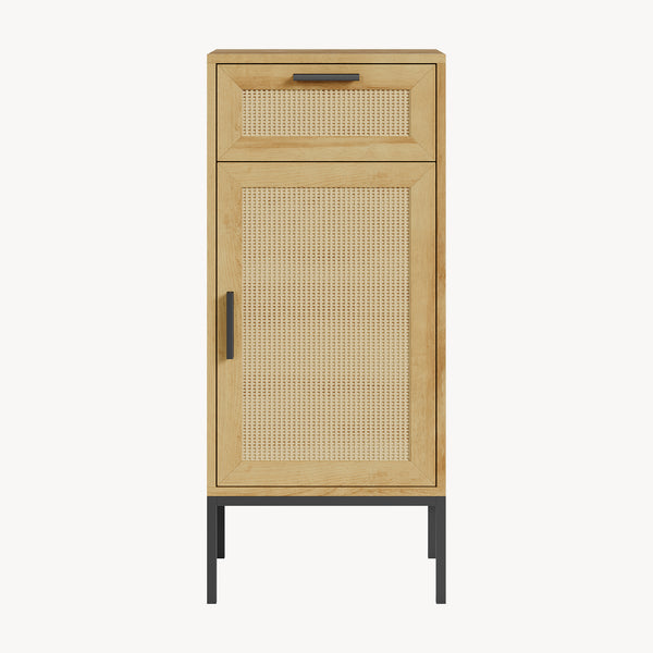 Dulap de baie Marhasa 92x40x30 cm aspect stejar/negru [en.casa]