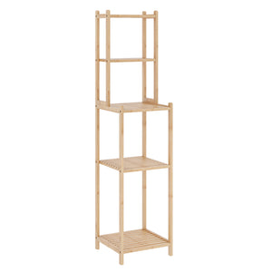 Raft baie cu 4 polite depozitare Anun 127x30x30 cm bambus natur [en.casa]