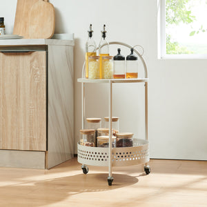 Carucior rotund pe 3 roti pt servire la masa Jässaatka 76x40 cm gri [en.casa] 