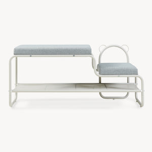 Banca pantofi cu scaun integrat pentru copii Jässaatka 100x32x45,5 cm gri [en.casa]