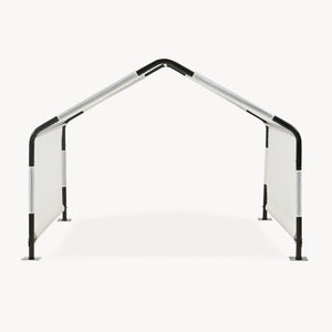 Cort casa caini design deschis Valevali 122x122x90 cm alb  [en.casa] 