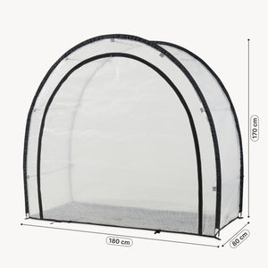 Sera gradina cu fermoar Larshasas 180x80x170 cm transparent  [en.casa] 