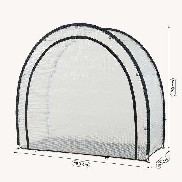 Sera gradina cu fermoar Larshasas 180x80x170 cm transparent  [en.casa] 