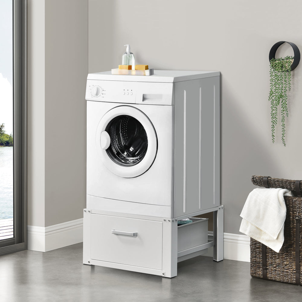 Suport pentru masina de spalat standard AAWR-8002 alb cu sertar [en.casa]