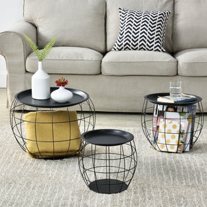 Cosuri living Elisa set 3 buc marimi diferite cu blat detasabil [en.casa]