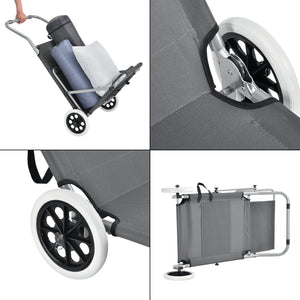 Sezlong HTCB-1308 cu parasolar si roti [casa.pro]