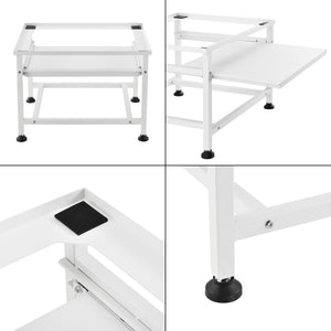 Suport masina de spalat AAWR-8010 cu raft extensibil 63 x 54 x 41 cm otel/alb [en.casa]