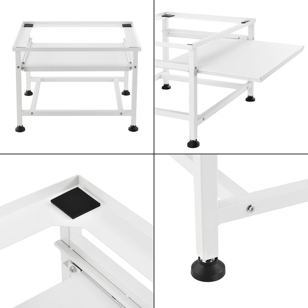 Suport masina de spalat AAWR-8010 cu raft extensibil 63 x 54 x 41 cm otel/alb [en.casa]