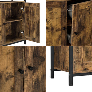 Comoda Aremark cu 2 usi 79 x 60 x 30 cm efect lemn nuanta inchisa [en.casa]