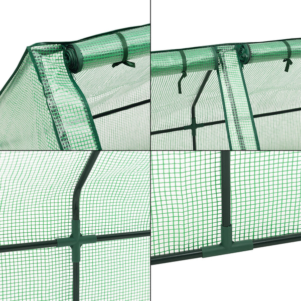 Solar gradina Hoflein 240 x 90 x 90 cm polietilena folie plasa verde [en.casa]