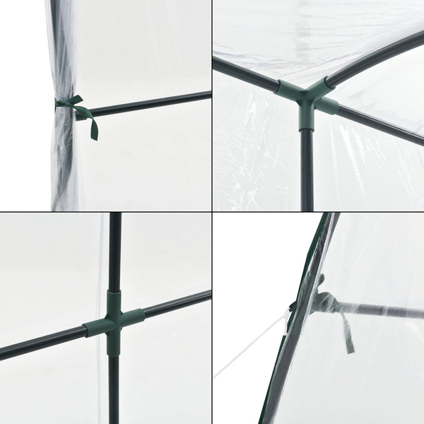 Sera gradina Juta 100 x 200 x 215 cm otel/PVC [en.casa]