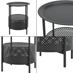 Masuta cafea Kruibeke metal negru [en.casa]